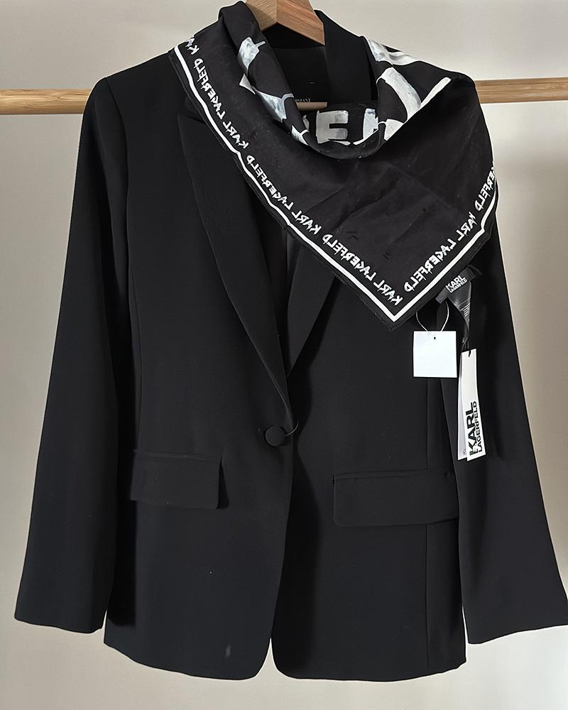 Šátek dámský Karl Lagerfeld černo-bílý