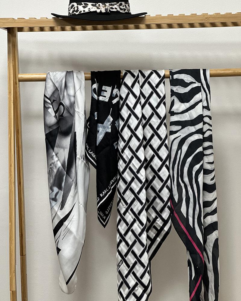 Šátek dámský Karl Lagerfeld černo-bílý