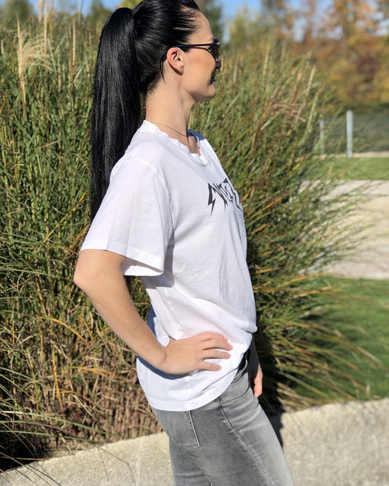 Women's T-shirt Diesel white with inscription