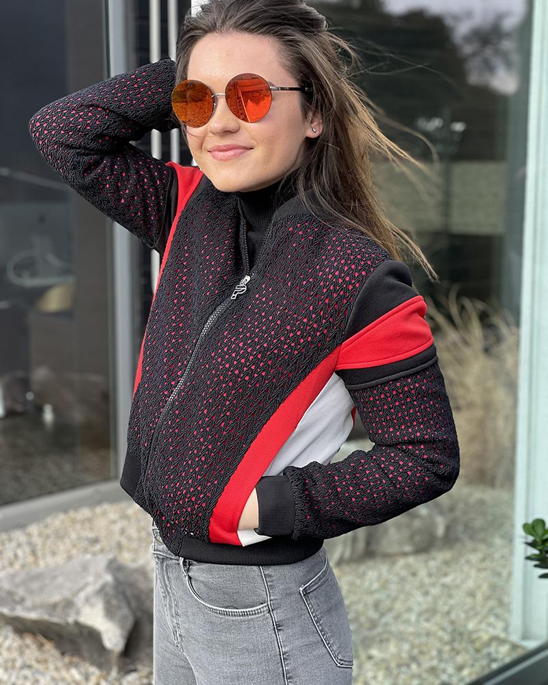 Pinko women's jacket black with lettering
