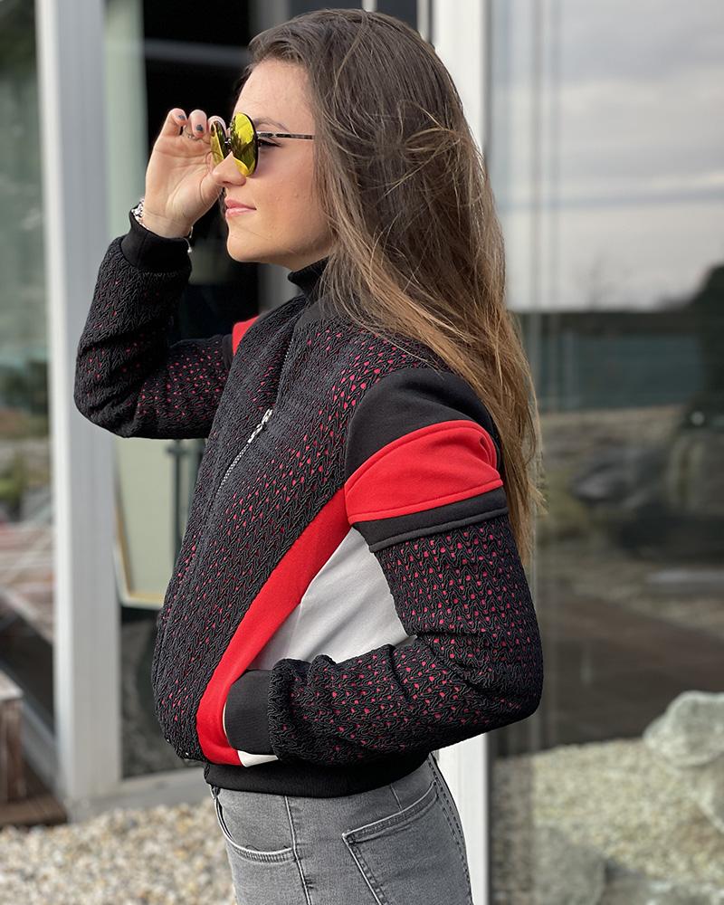 Pinko women's jacket black with lettering
