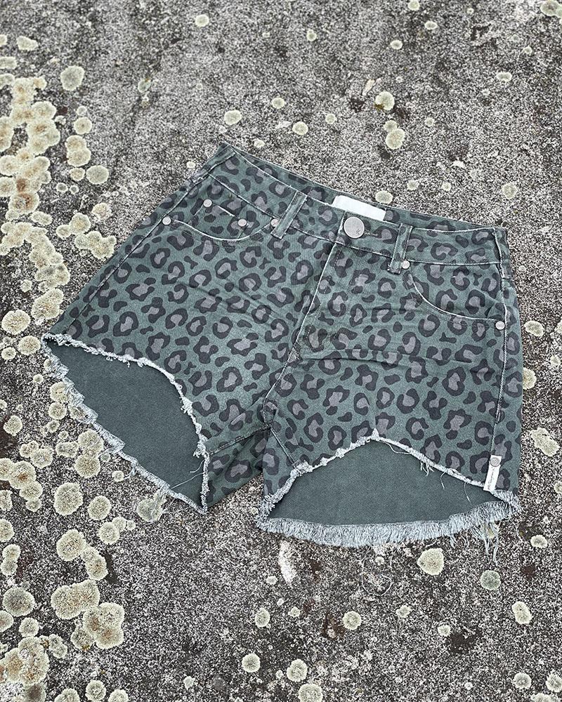 Women's shorts OneTeaspoon TRUCKERS leopard