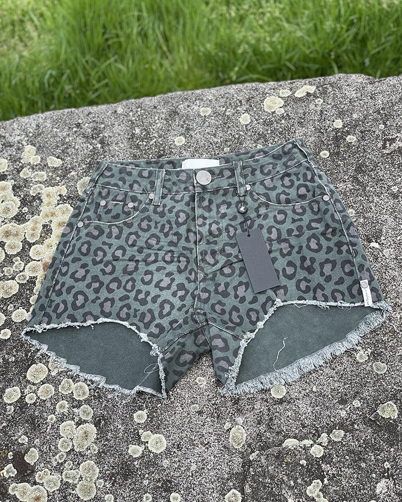 Women's shorts OneTeaspoon TRUCKERS leopard