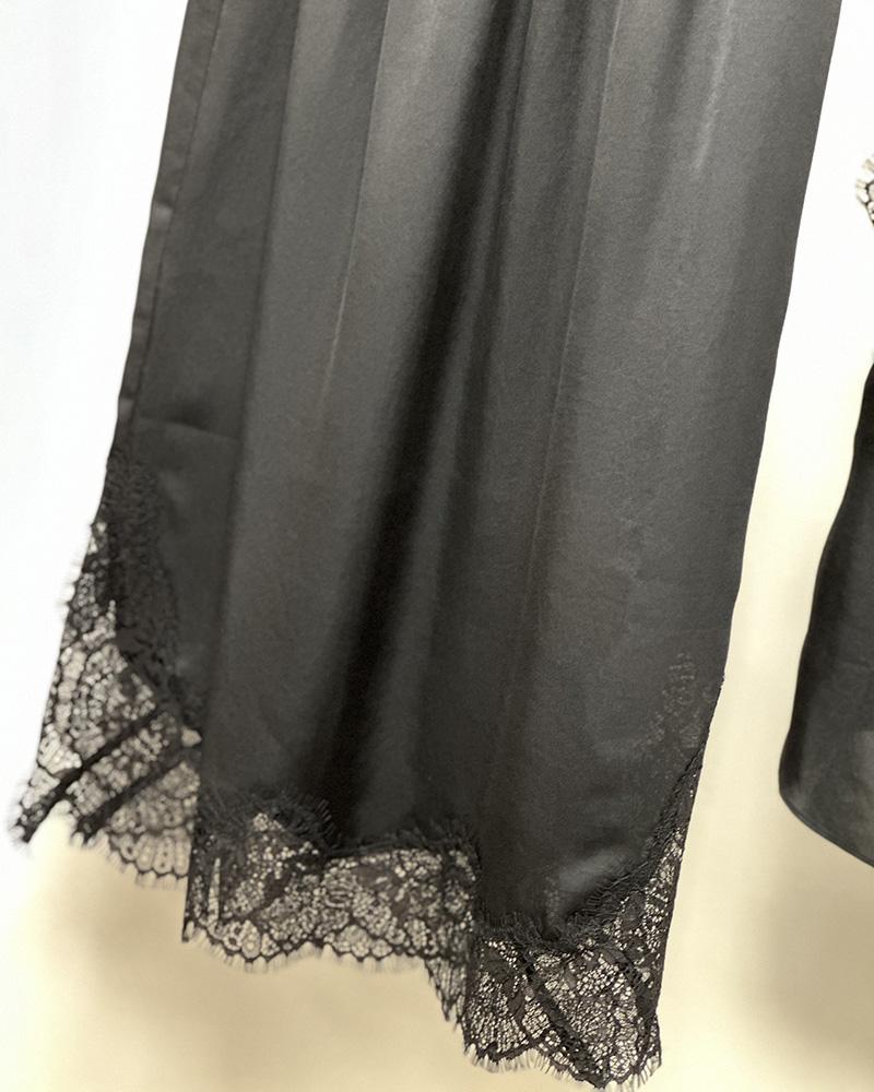 Sukně dámská Pinko Satin E Pizzo černá