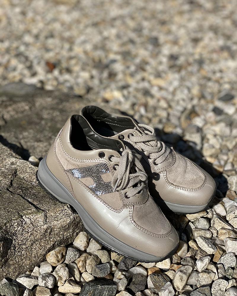 Children's shoes Hogan cream with gloss