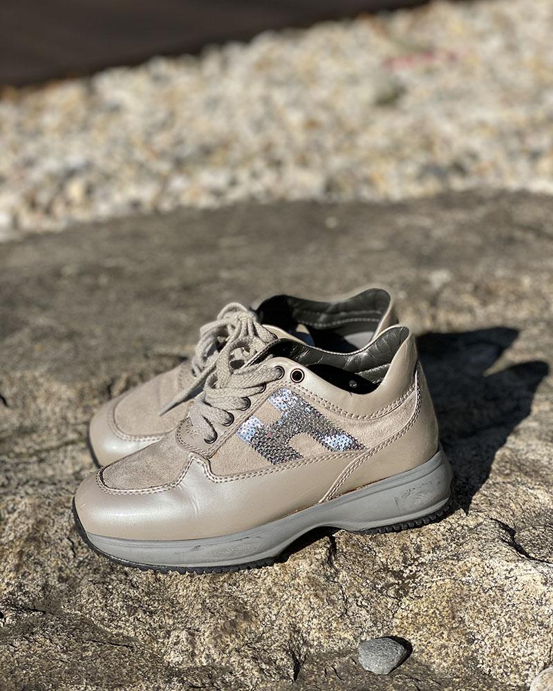 Children's shoes Hogan cream with gloss