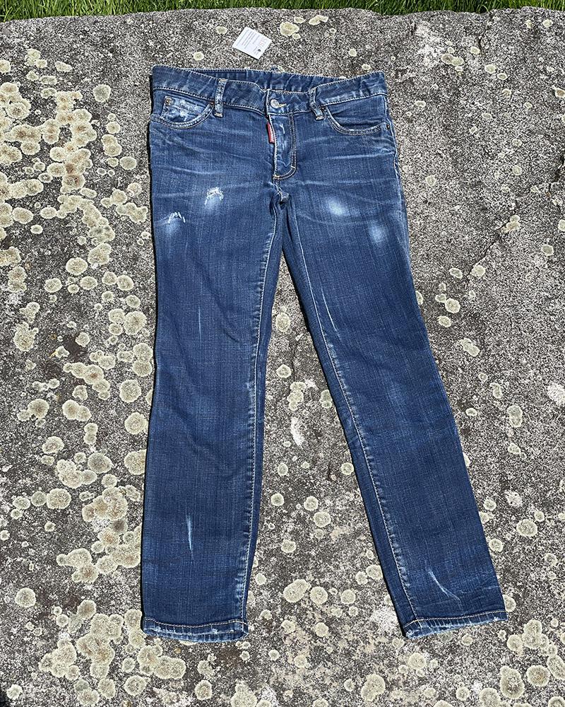 Women's jeans Dsquared2 RUNWAY CROPED blue
