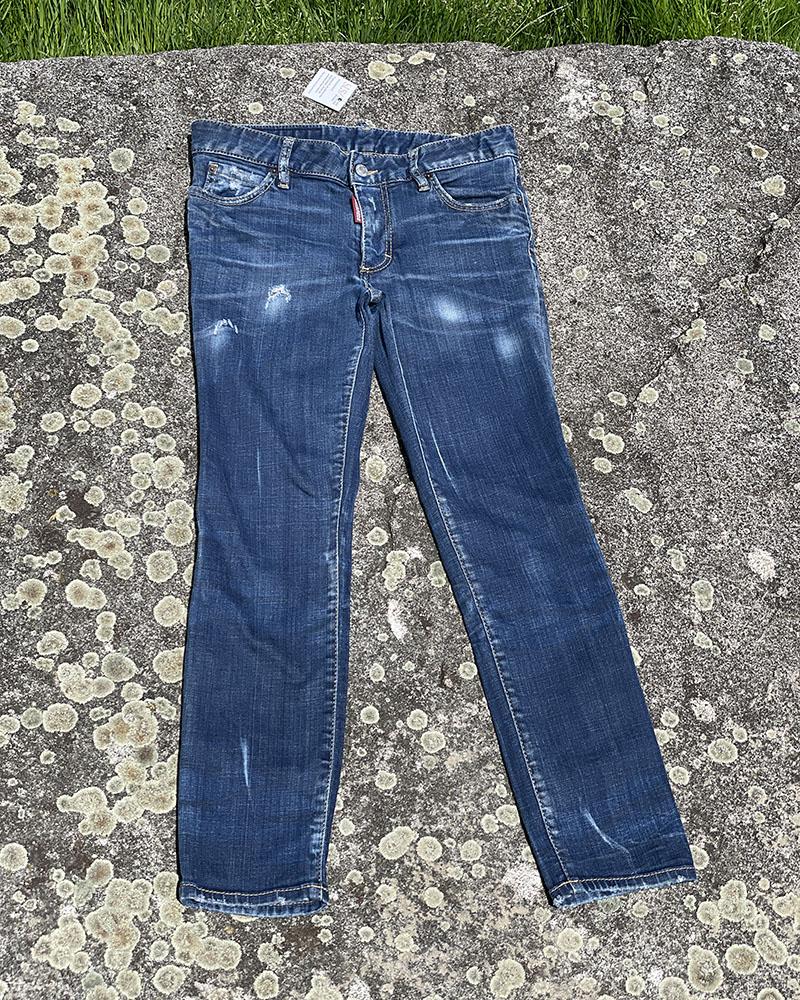 Women's jeans Dsquared2 RUNWAY CROPED blue
