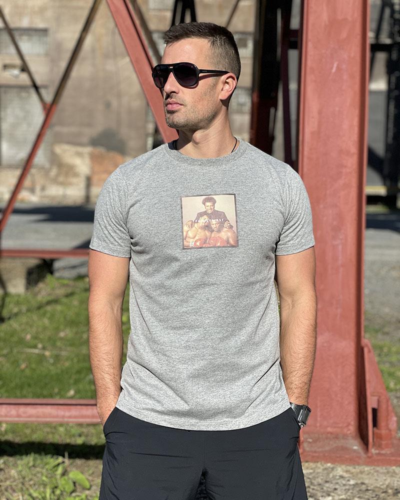 Triko pánské Family First šedé s potiskem