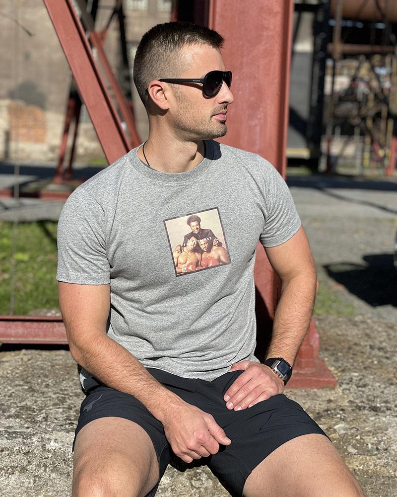 Triko pánské Family First šedé s potiskem