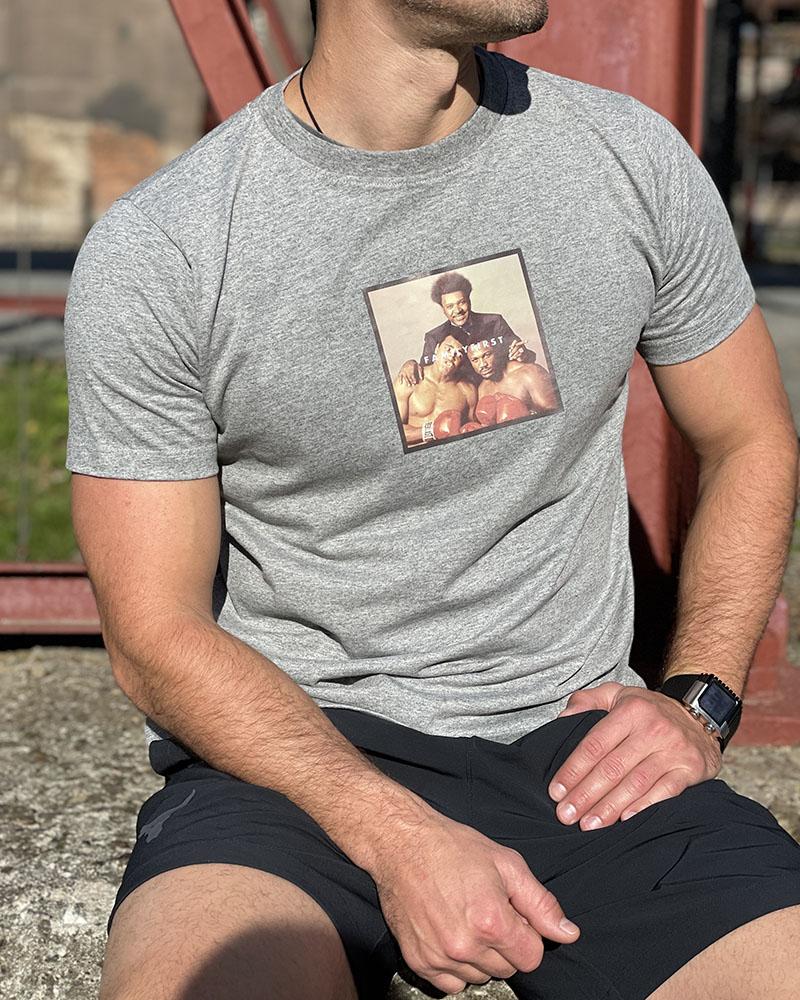 Triko pánské Family First šedé s potiskem