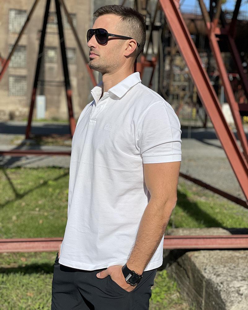 Polo triko pánské Hugo Boss bílé