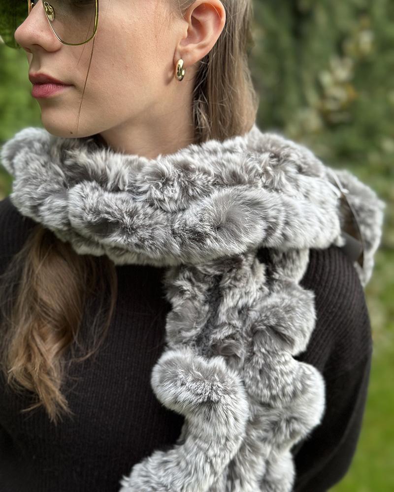 Šála dámská Kara králík šedá