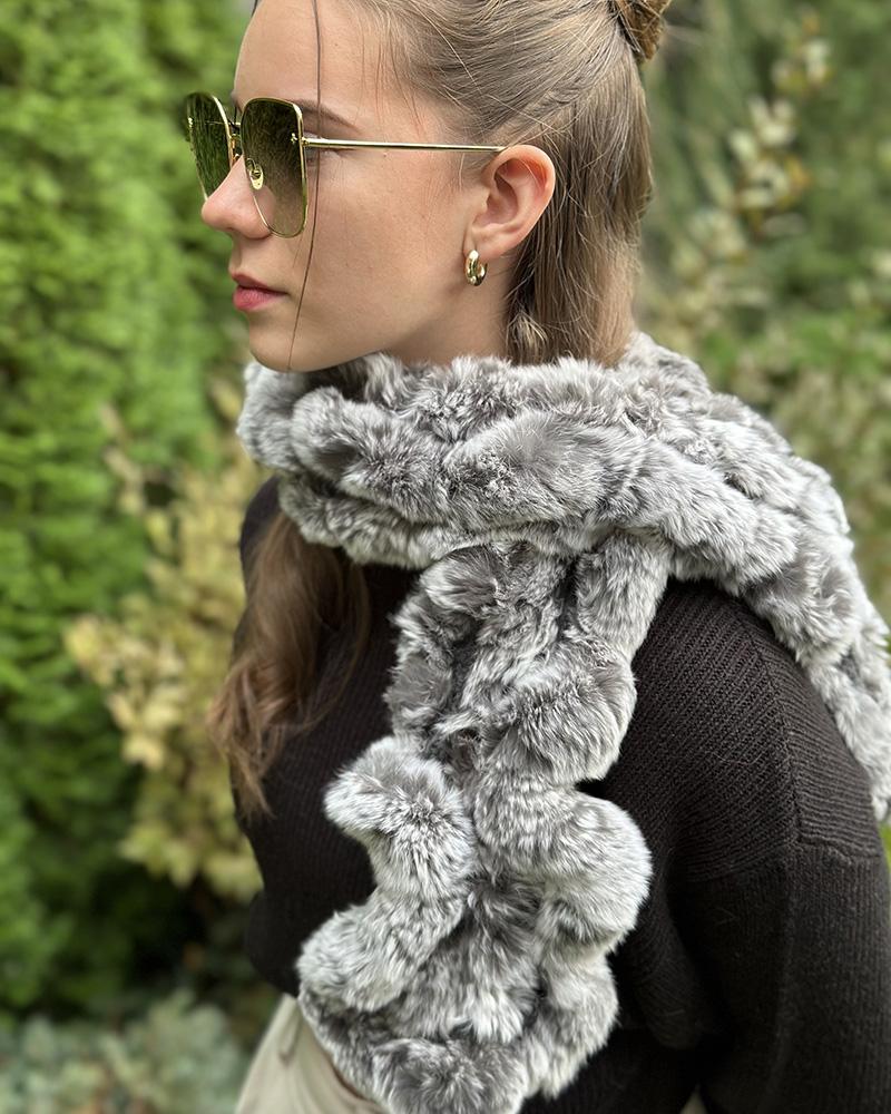 Šála dámská Kara králík šedá