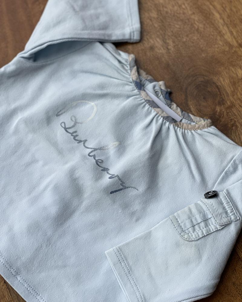 Triko dětské Burberry světle modré