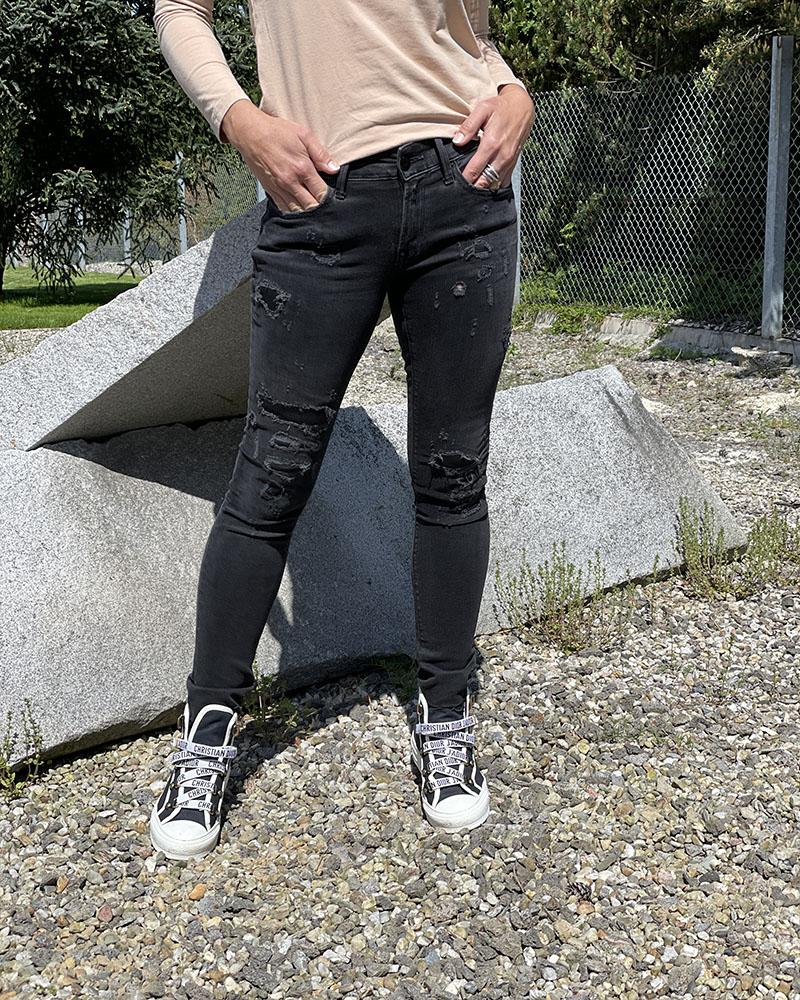 Women's jeans Replay LUZ black ripped