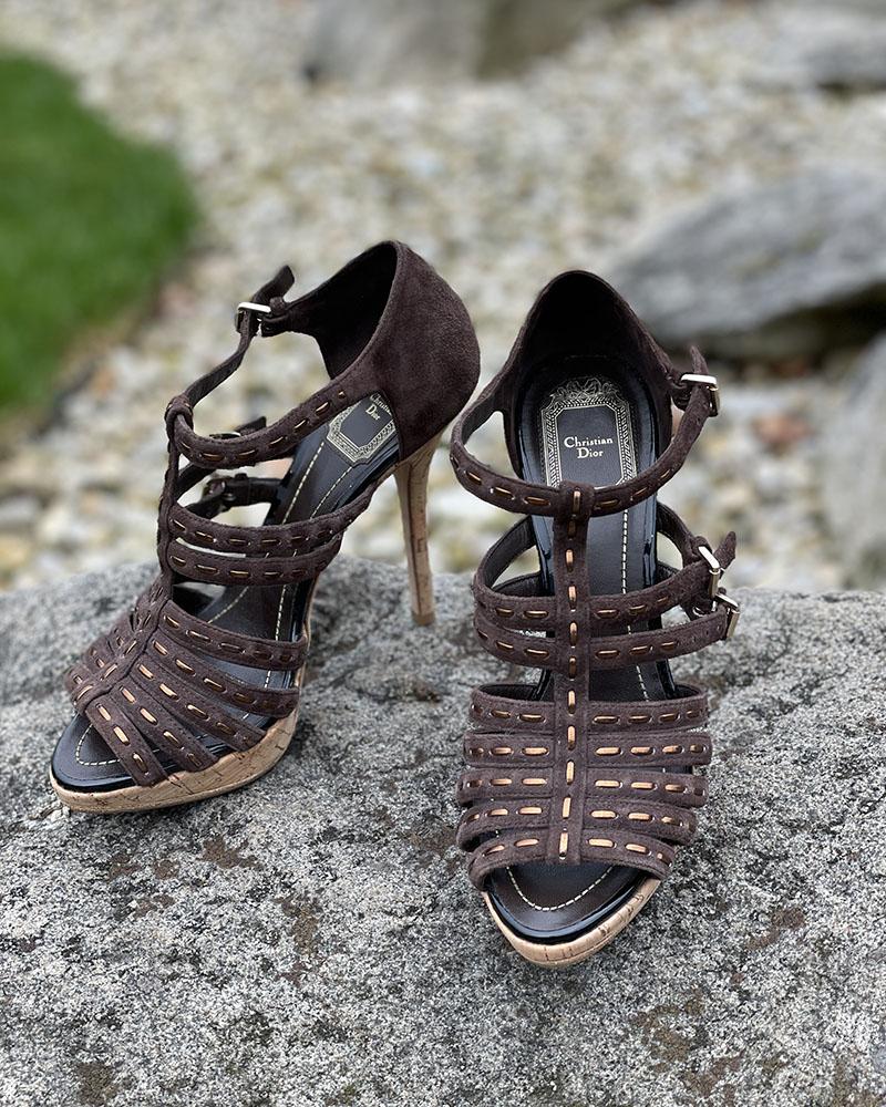 Sandále dámské Christian Dior hnědé