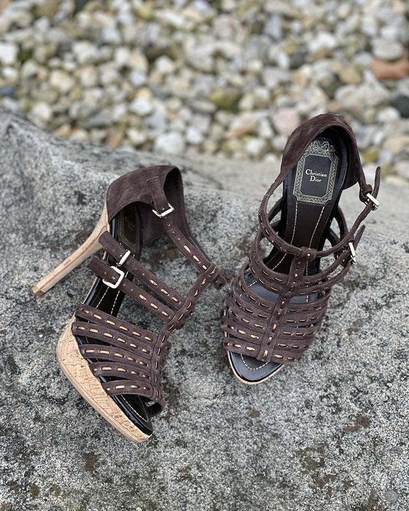 Sandále dámské Christian Dior hnědé