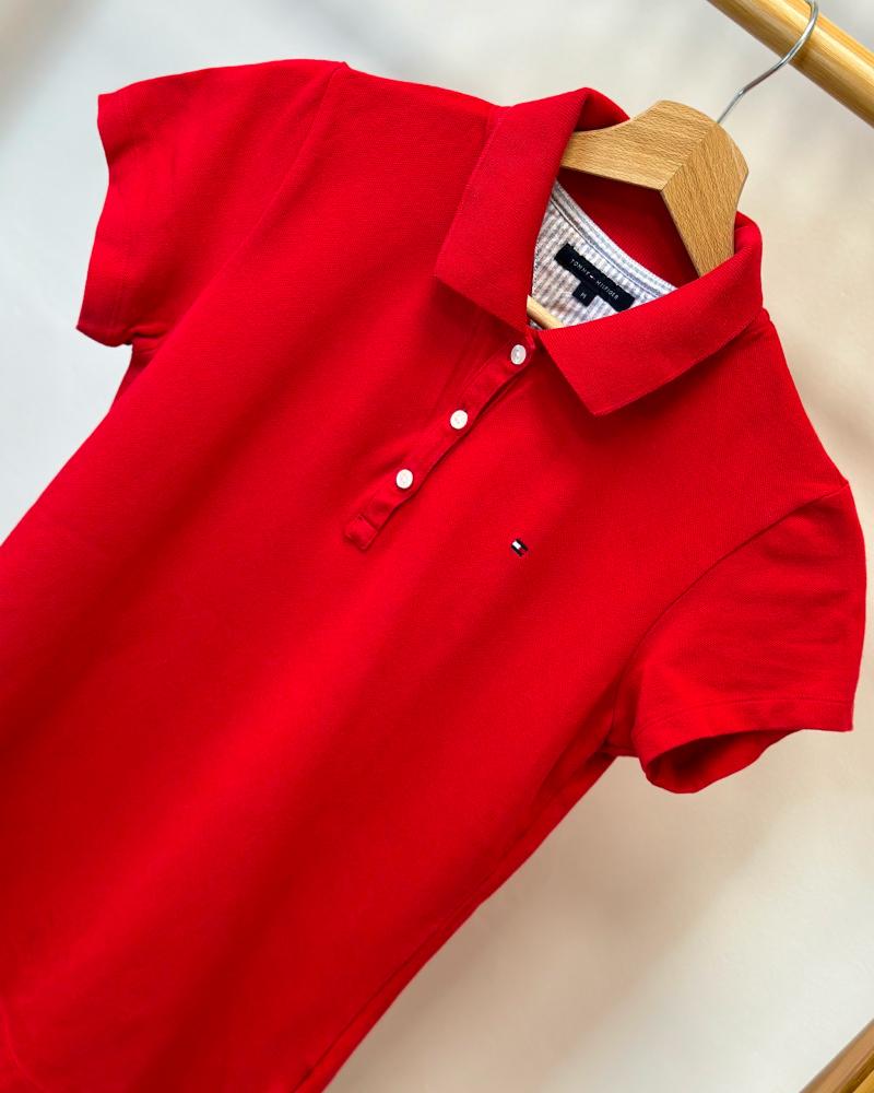 Triko dámské Tommy Hilfiger červené polo