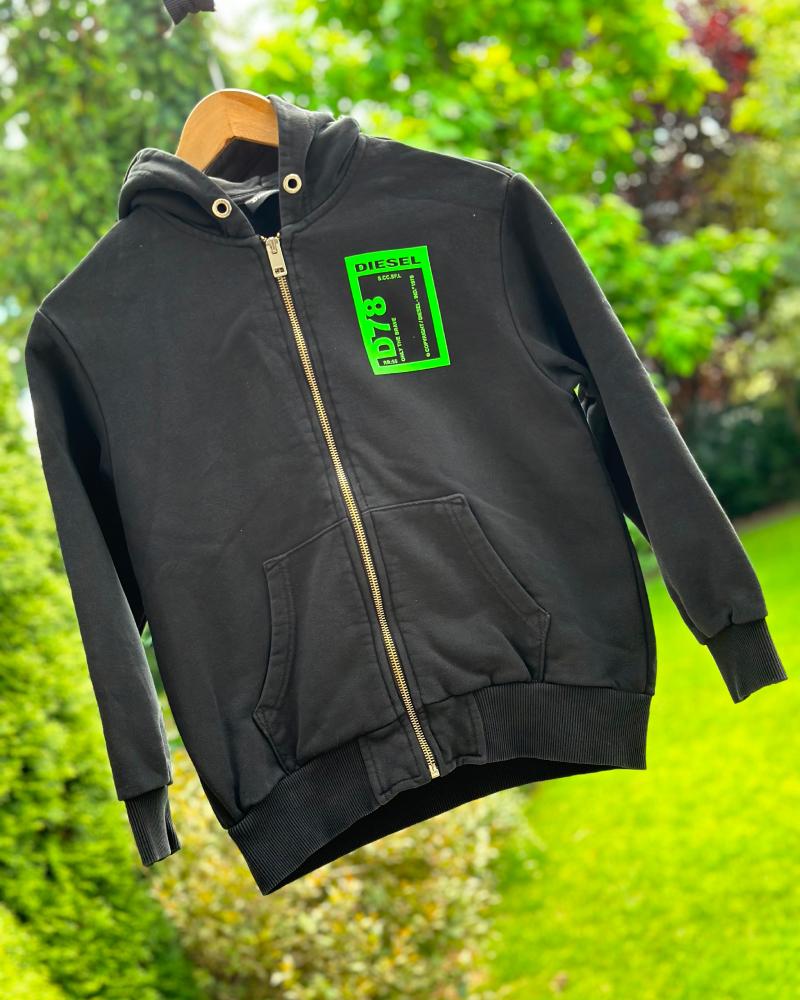 Mikina dětská Diesel černá s kapucí