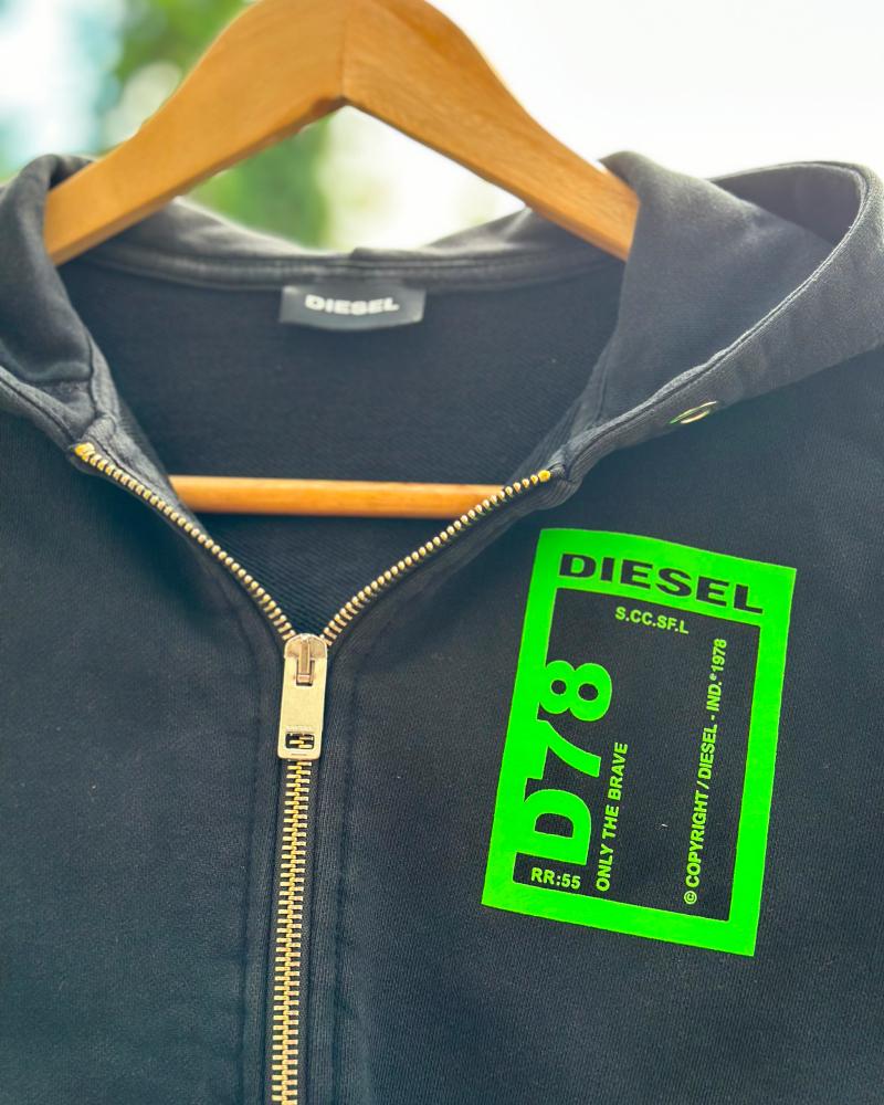 Mikina dětská Diesel černá s kapucí