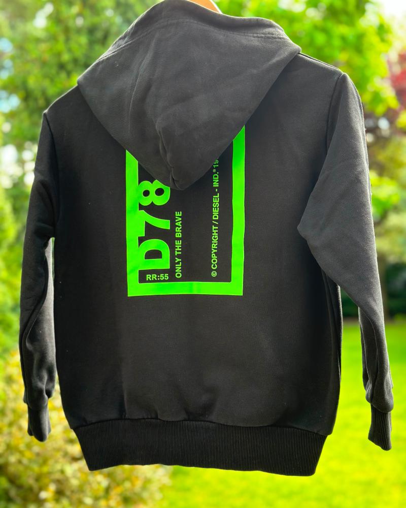 Mikina dětská Diesel černá s kapucí