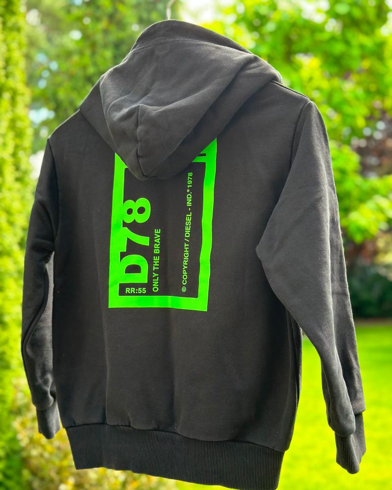 Mikina dětská Diesel černá s kapucí