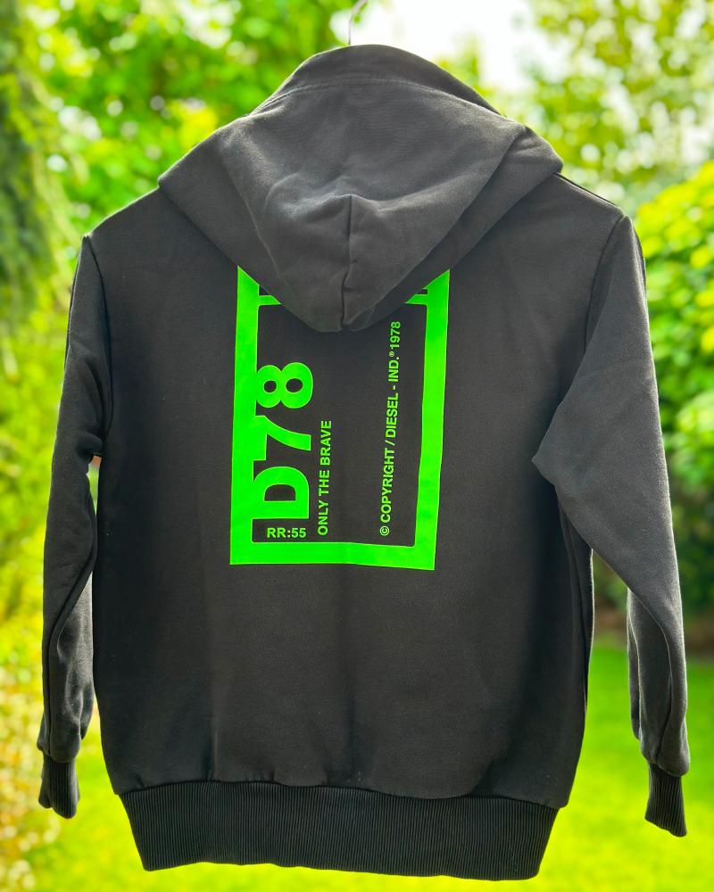 Mikina dětská Diesel černá s kapucí