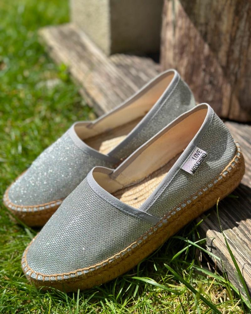 Women's espadrilles Love Moschino silver