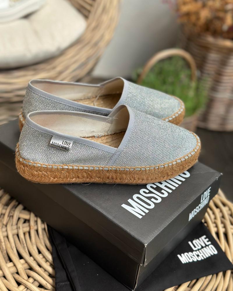 Women's espadrilles Love Moschino silver