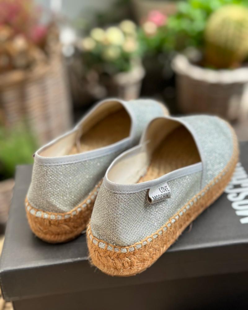 Women's espadrilles Love Moschino silver