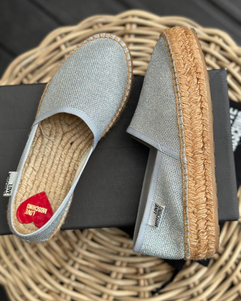Women's espadrilles Love Moschino silver