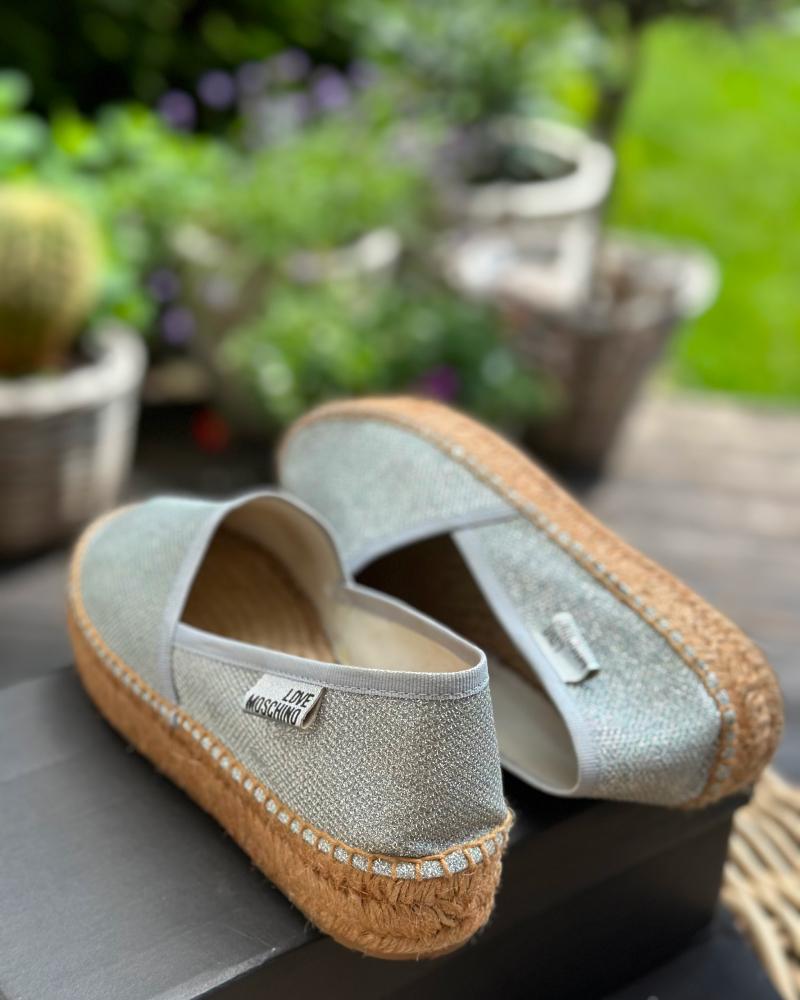 Women's espadrilles Love Moschino silver