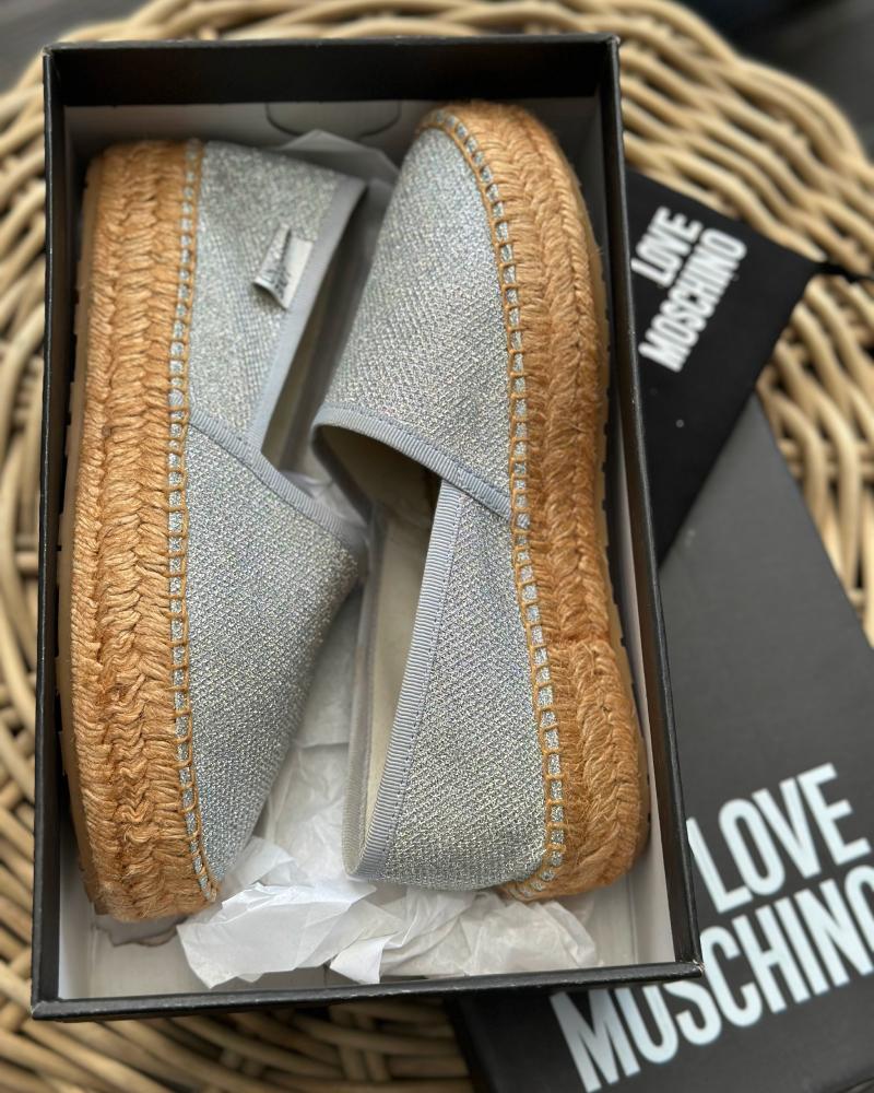 Women's espadrilles Love Moschino silver