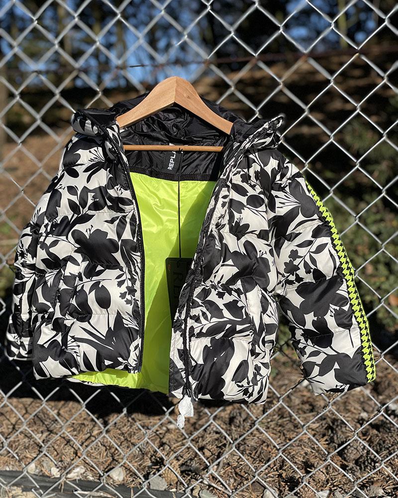 Replay children's jacket with floral pattern