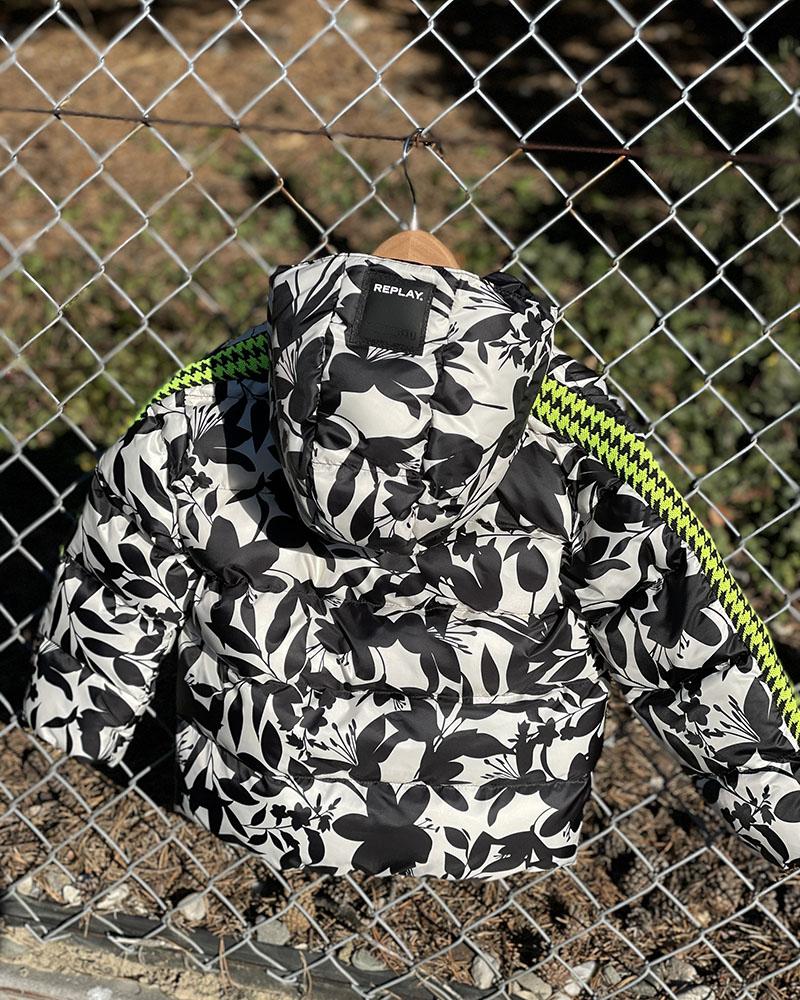 Replay children's jacket with floral pattern