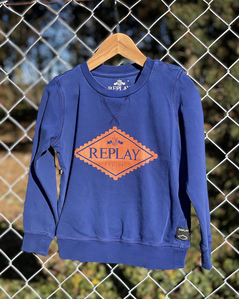 Children's sweatshirt Replay blue with an inscription