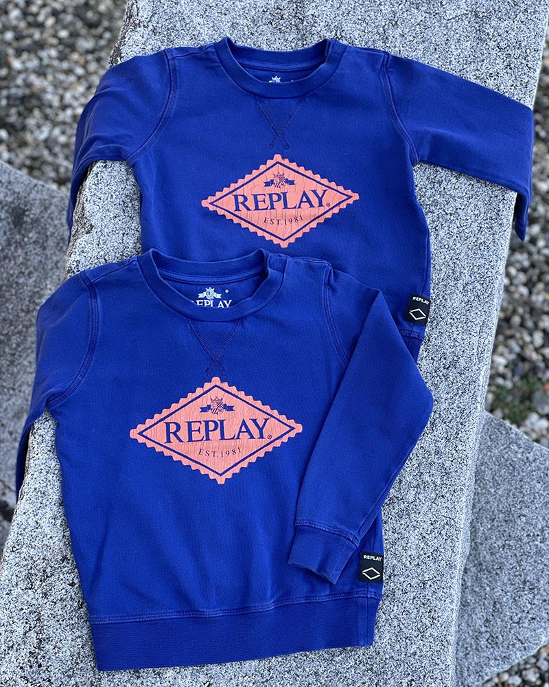 Children's sweatshirt Replay blue with an inscription