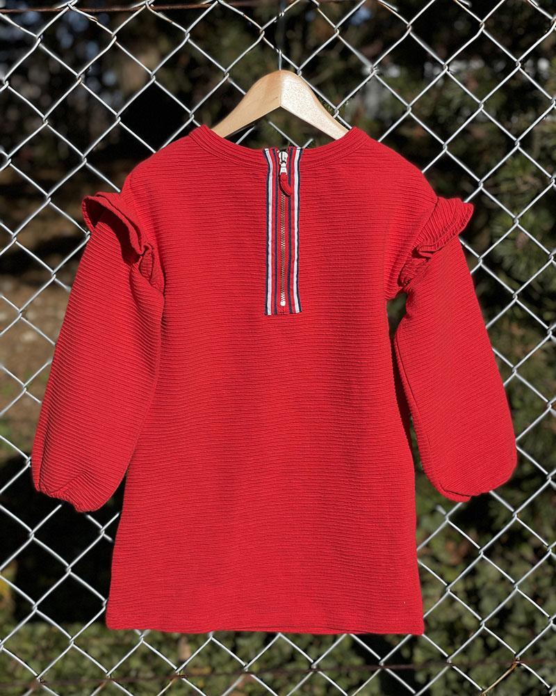 Šaty dětské Tommy Hilfiger červené žebrované