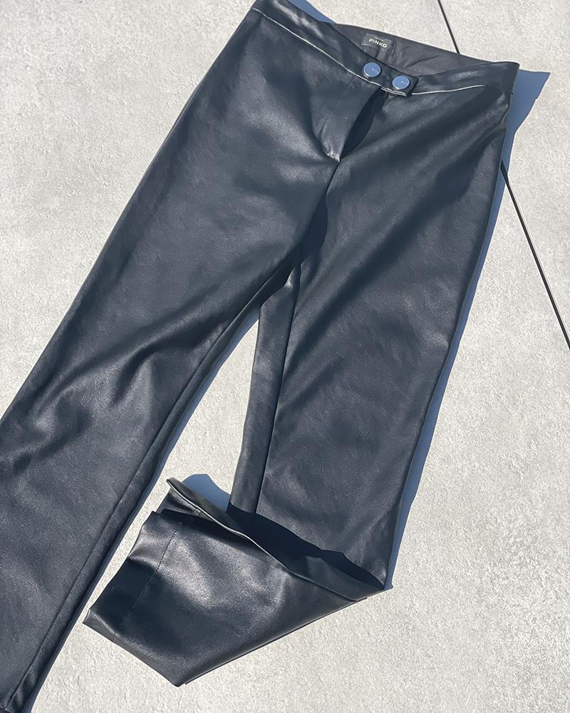 Pinko women's black leather pants