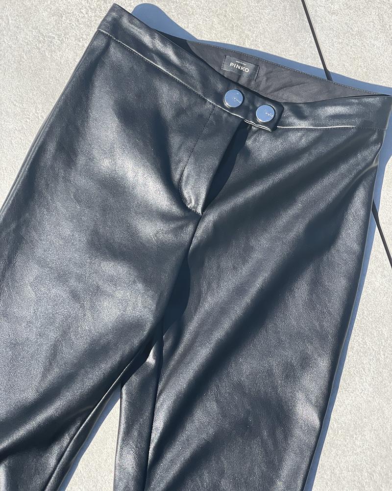 Pinko women's black leather pants
