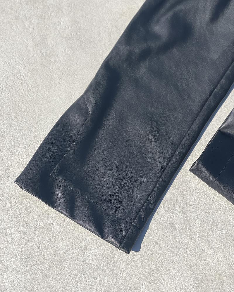 Pinko women's black leather pants