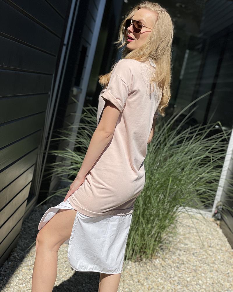 Women's dress Twinset cream with rhinestones