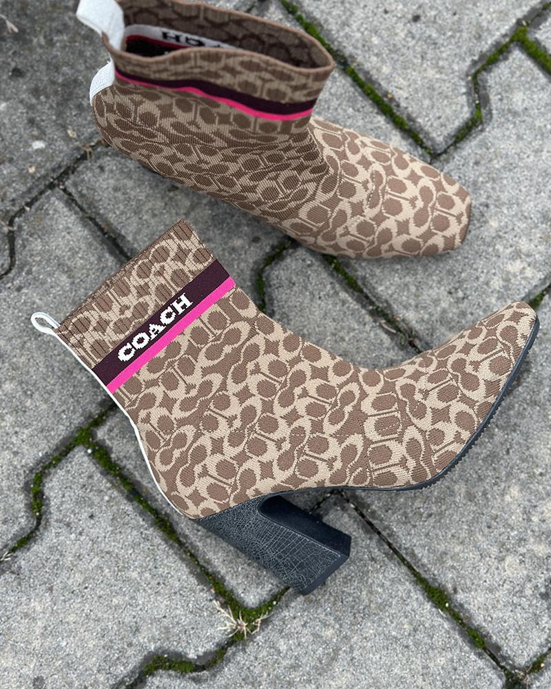 Women's Coach Tasha Sig Knit Booti ankle boots