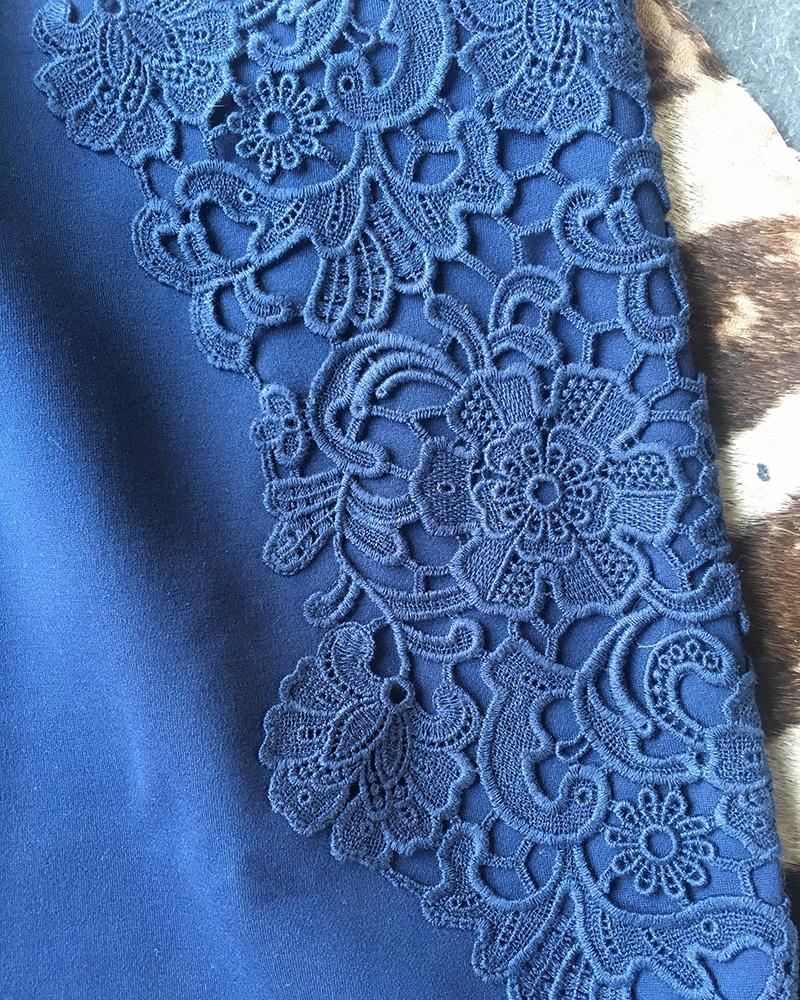 Tory Burch women's blouse blue with lace