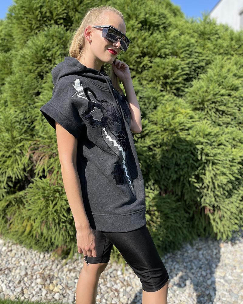 Women's sweatshirt Diesel Black Gold with patches