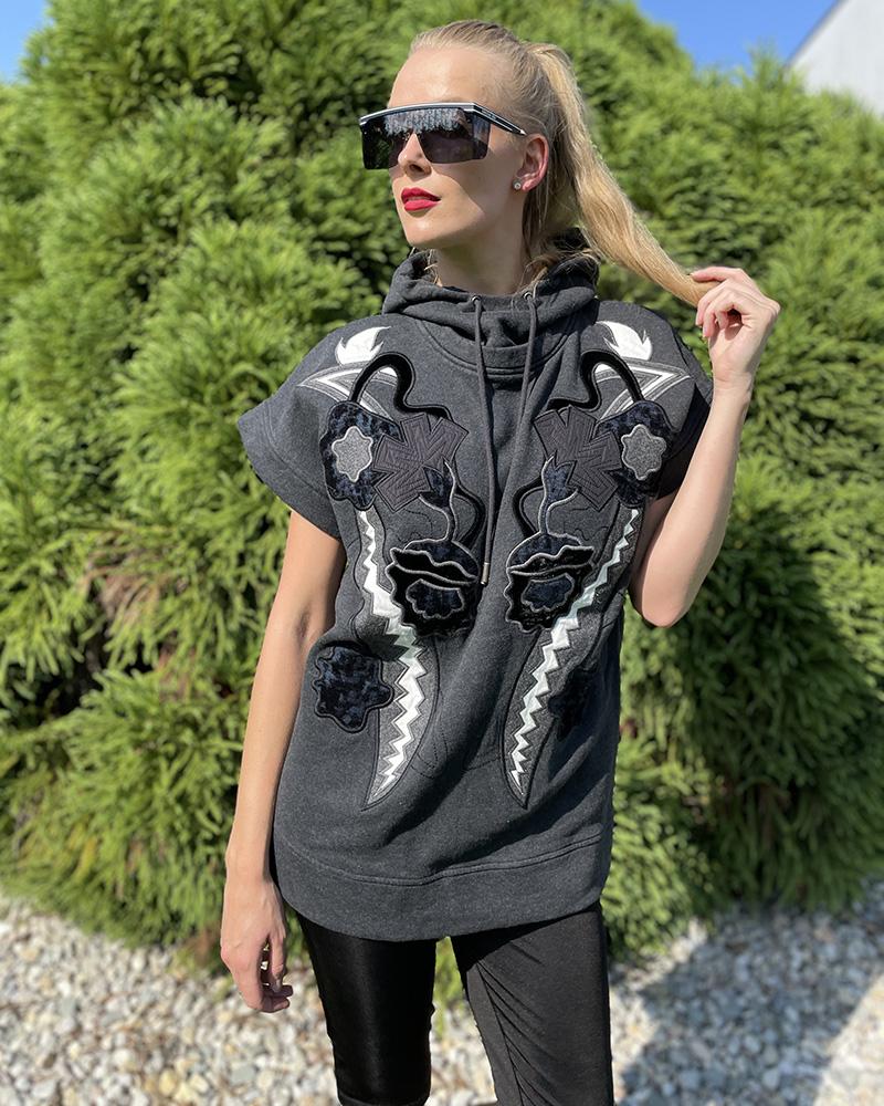 Women's sweatshirt Diesel Black Gold with patches
