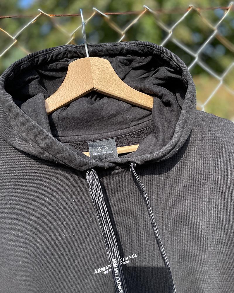 Armani Exchange men's sweatshirt black with hood