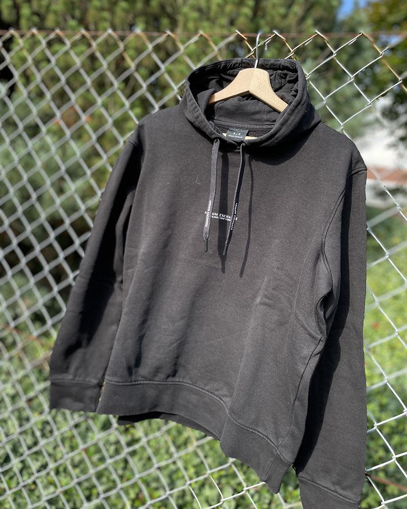 Armani Exchange men's sweatshirt black with hood