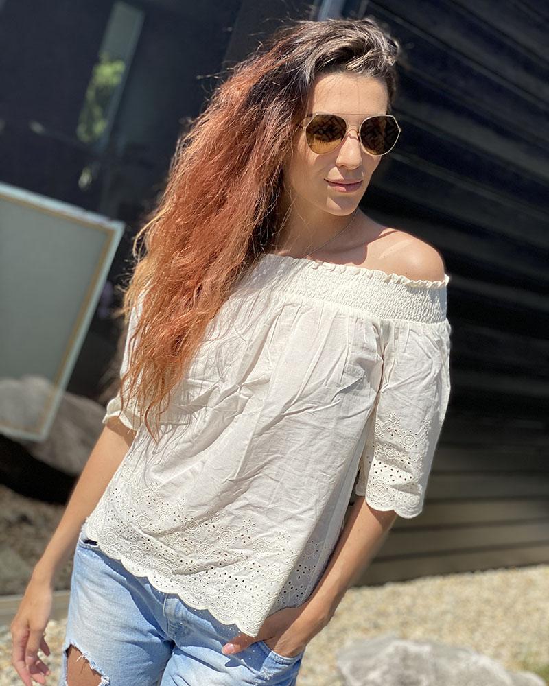 Halenka dámská Abercrombie & Fitch krémová